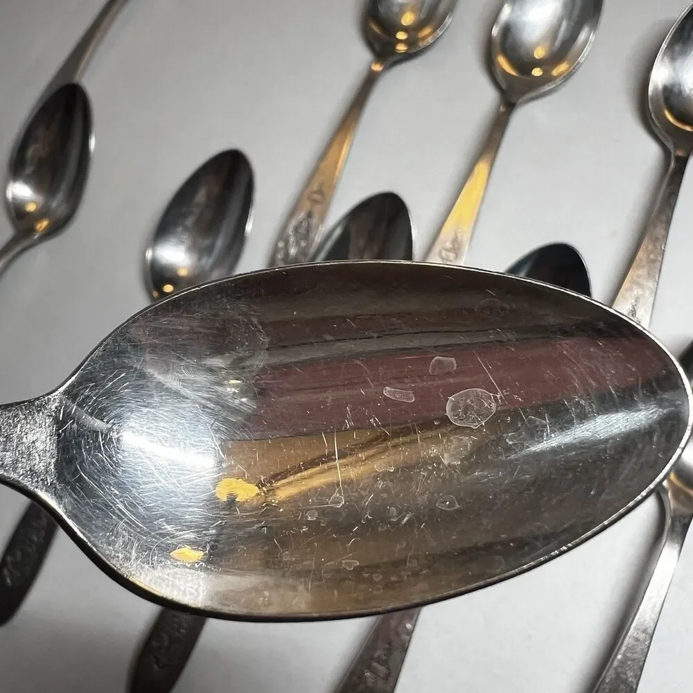 Antique 1923 Oneida Community Silverplate BIRD OF PARADISE Teaspoons Set of 10
